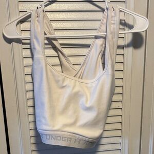 Under Armour White Crossback Sports Crop Top